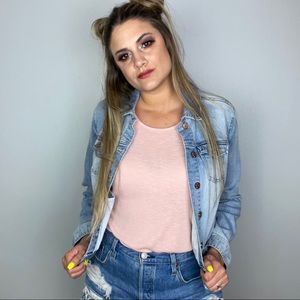 Celebrity Pink Light Wash Denim Jean Jacket | Sz Md